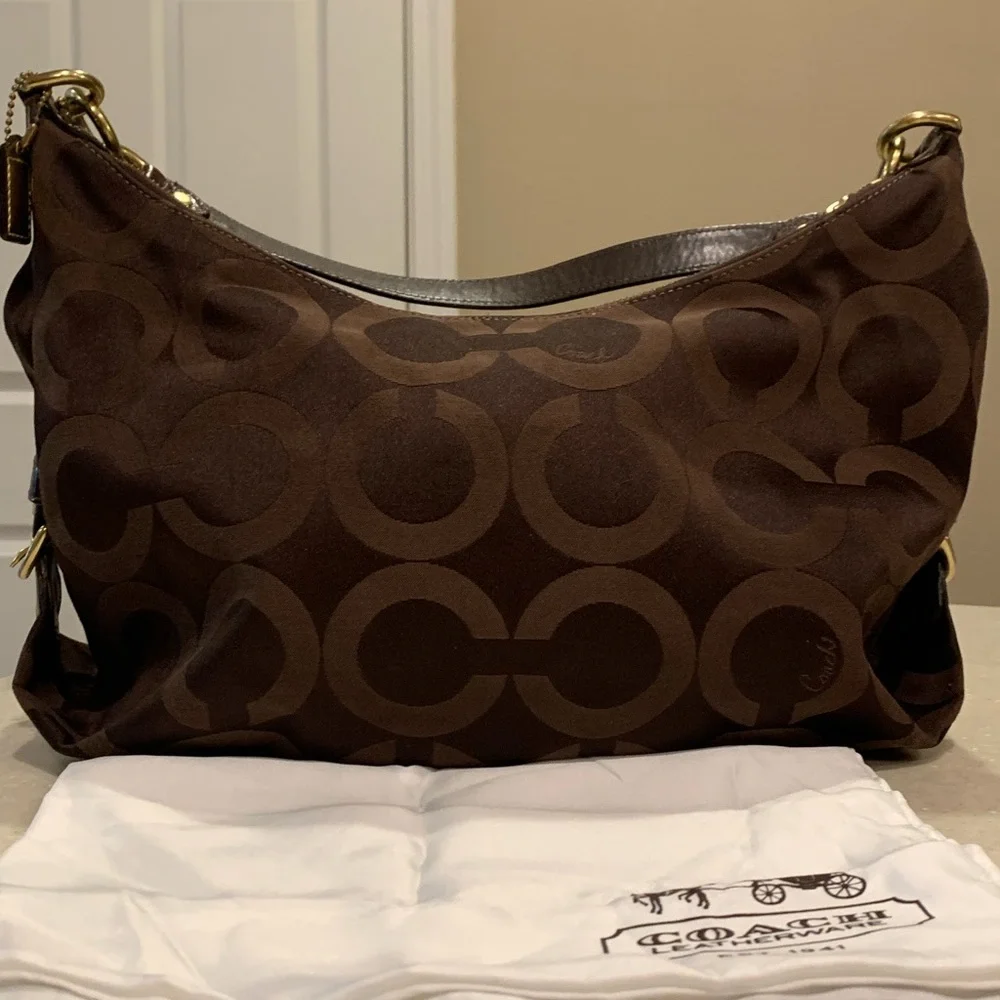 Coach Brown Signature Shoulder Bag - Picture 10 of 16